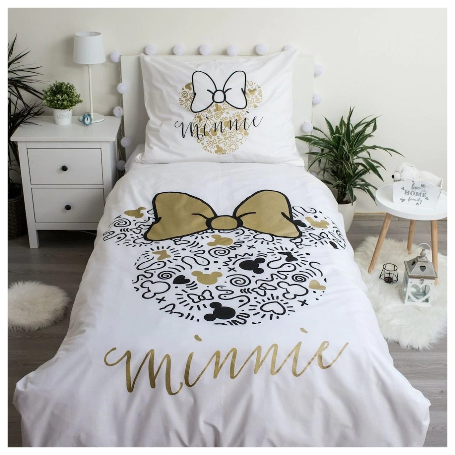Disney Minnie Gold prevleka za odejo fotografija izdelka