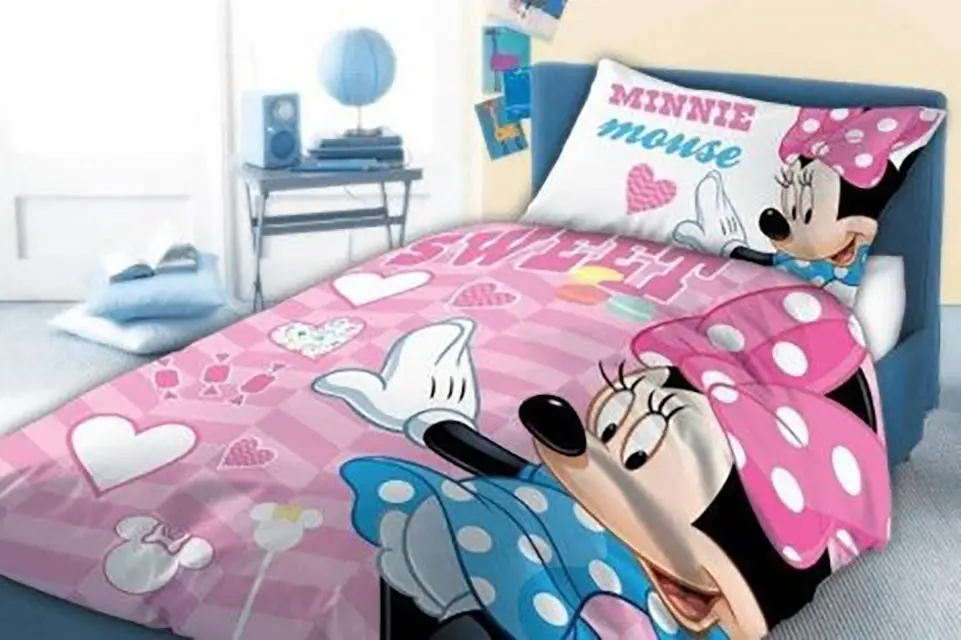 Disney Minnie Otroška Prevleka za odejo 100x135cm, Prevleka za vzglavnik 40x60cm fotografija izdelka