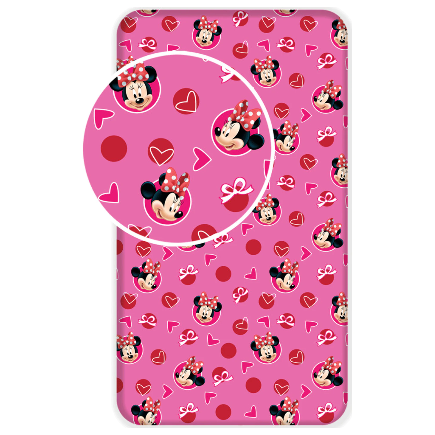 Disney Minnie Hearts Napenjalna rjuha 90x200 cm fotografija izdelka