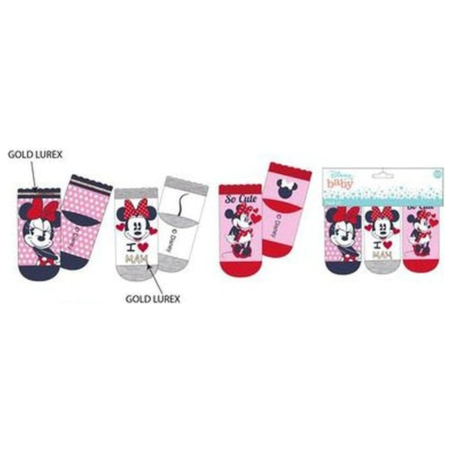 Disney Minnie Love Mam Pink otroške nogavice 6-12 mesecev fotografija izdelka