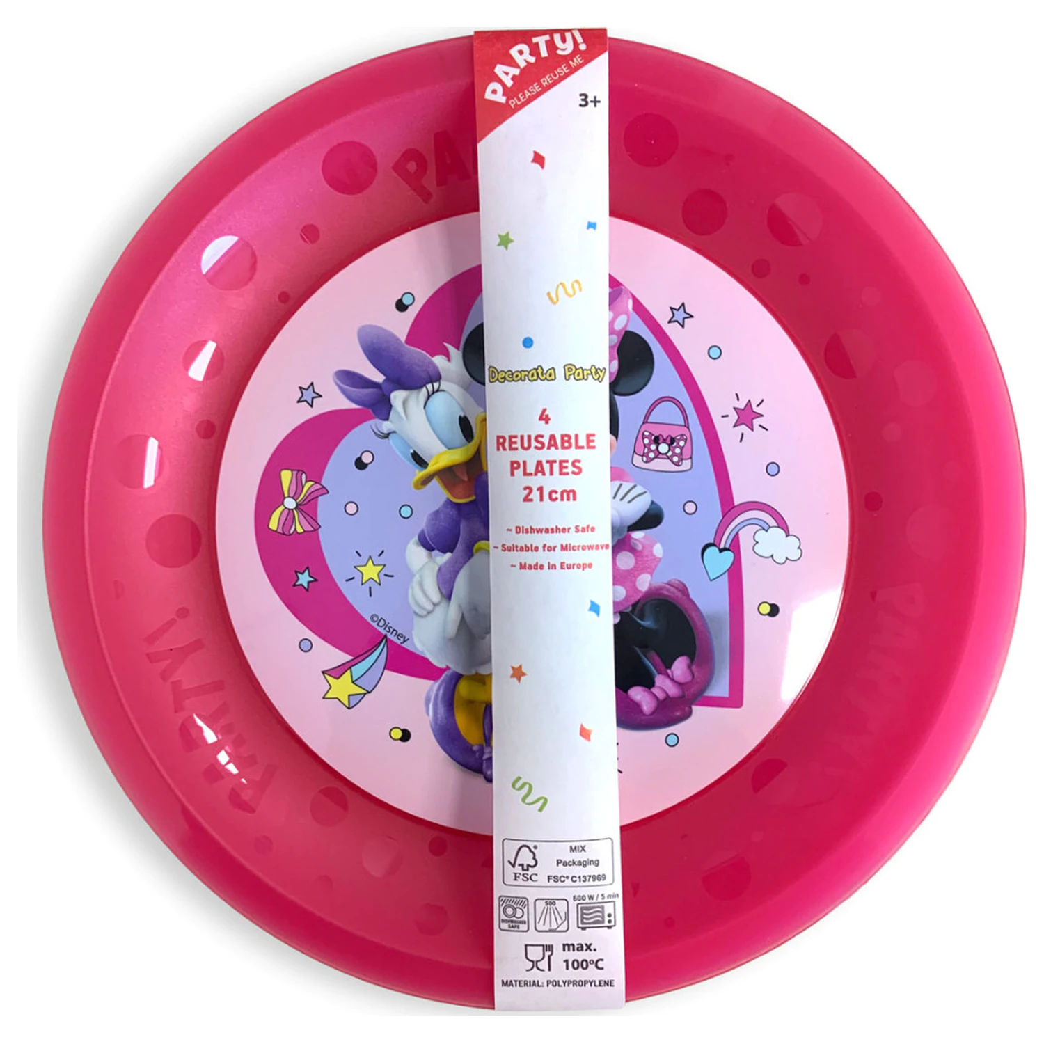 Disney Minnie Makes Me Smile mikro premium plastični plitvi krožnik 4-delni set 21 cm fotografija izdelka