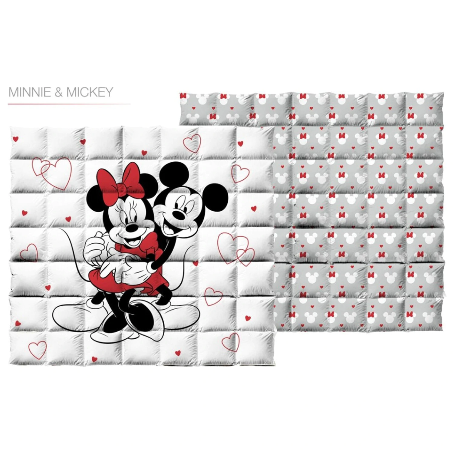 Disney Minnie Mickey Love prešito posteljno pregrinjalo, prešita odeja 240x220cm fotografija izdelka