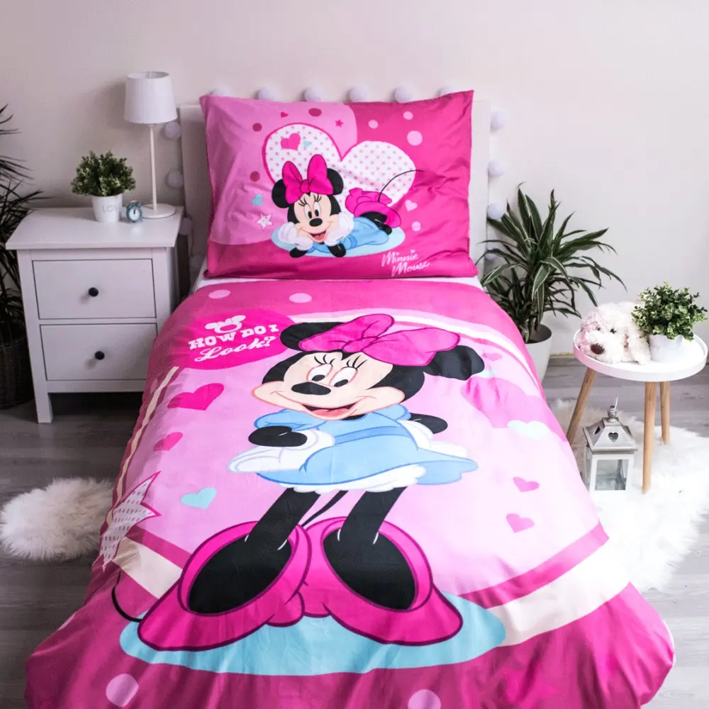 Disney Minnie Microfiber Prevleka za odejo 140x200cm, 70x90cm fotografija izdelka