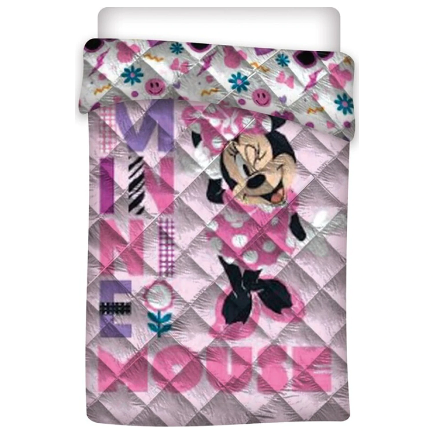 Disney Minnie Pink prešito posteljno pregrinjalo fotografija izdelka