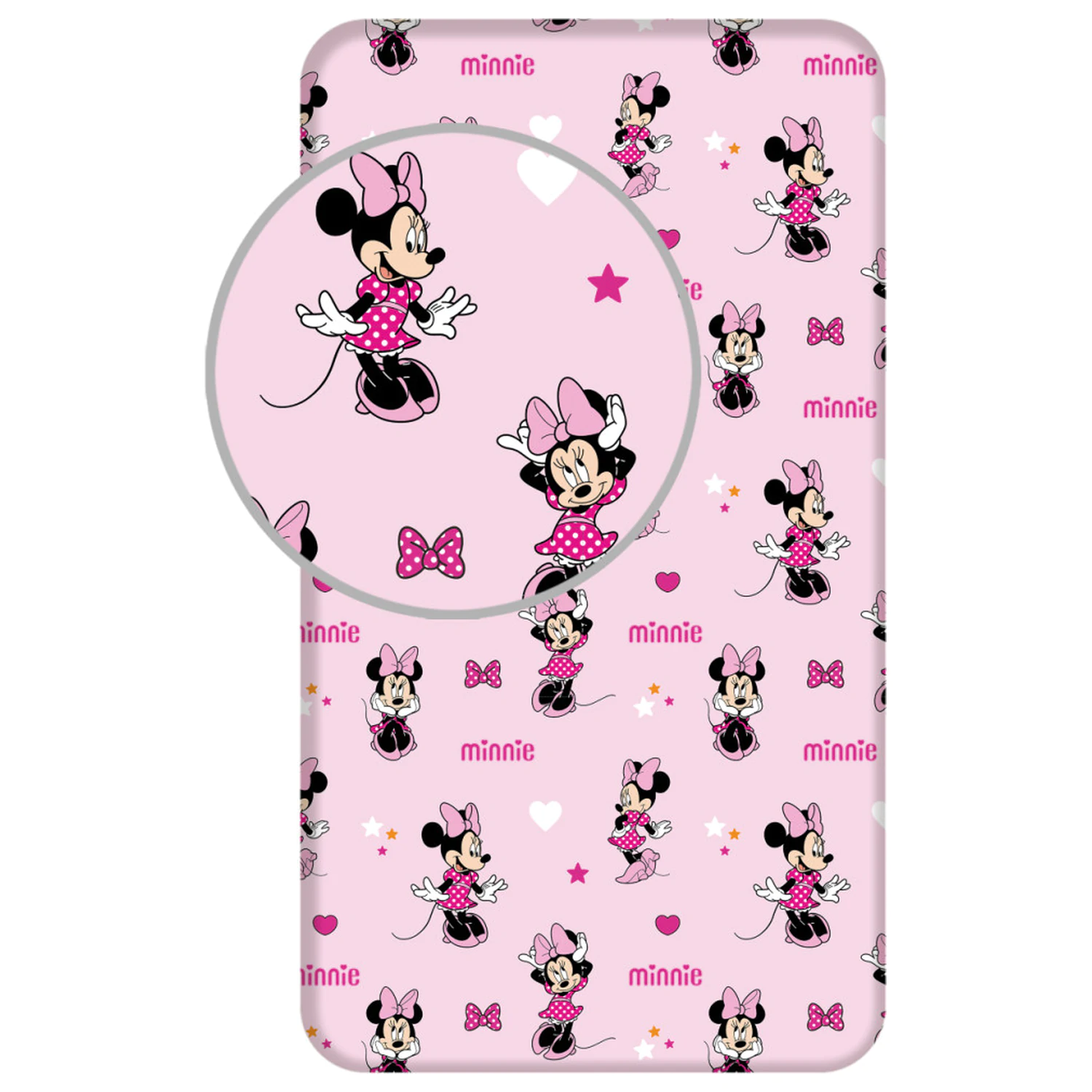 Disney Minnie Pretty in Pink napenjalna rjuha 90x200 cm fotografija izdelka