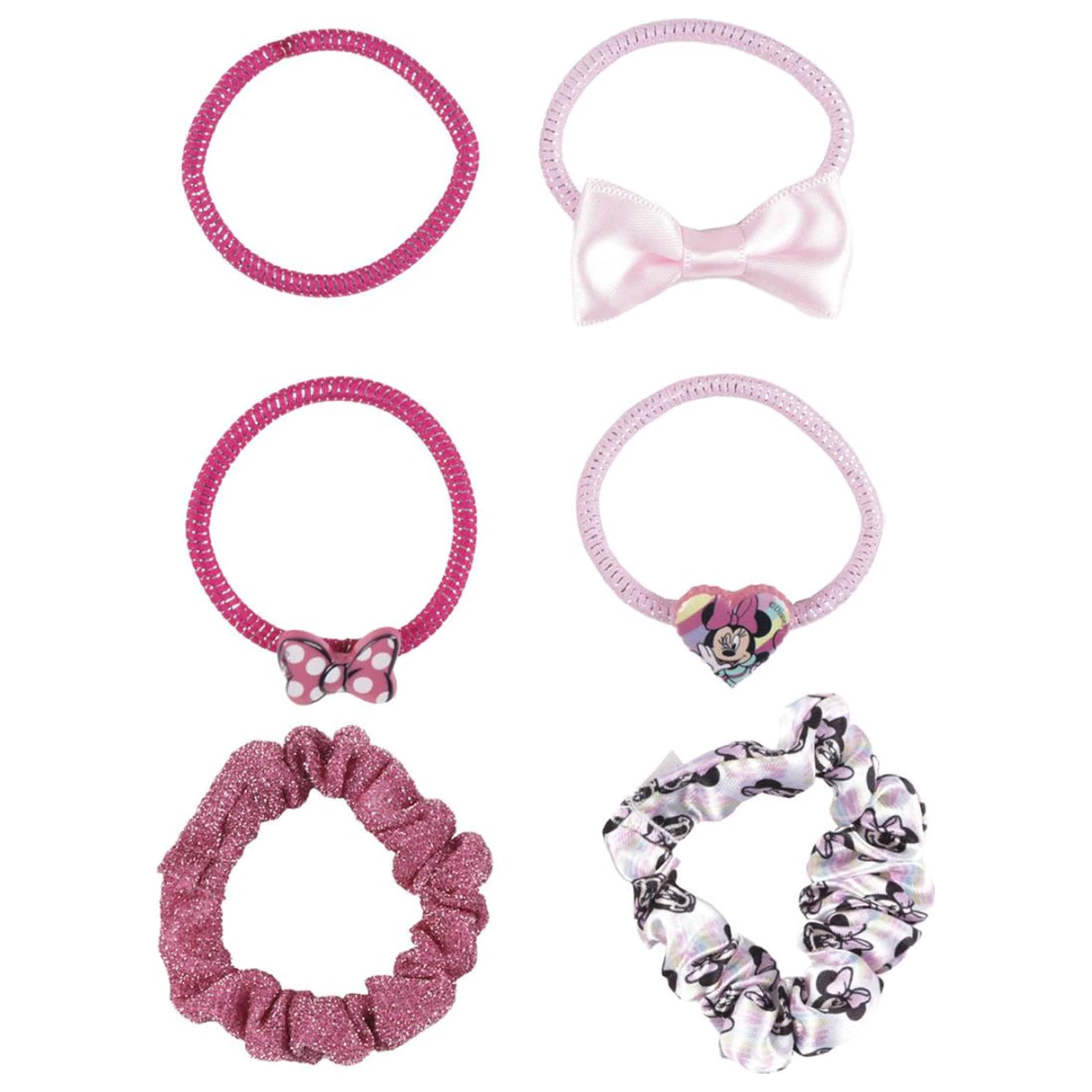 Disney Minnie Rainbow Hair Tie Set 6 kosov fotografija izdelka