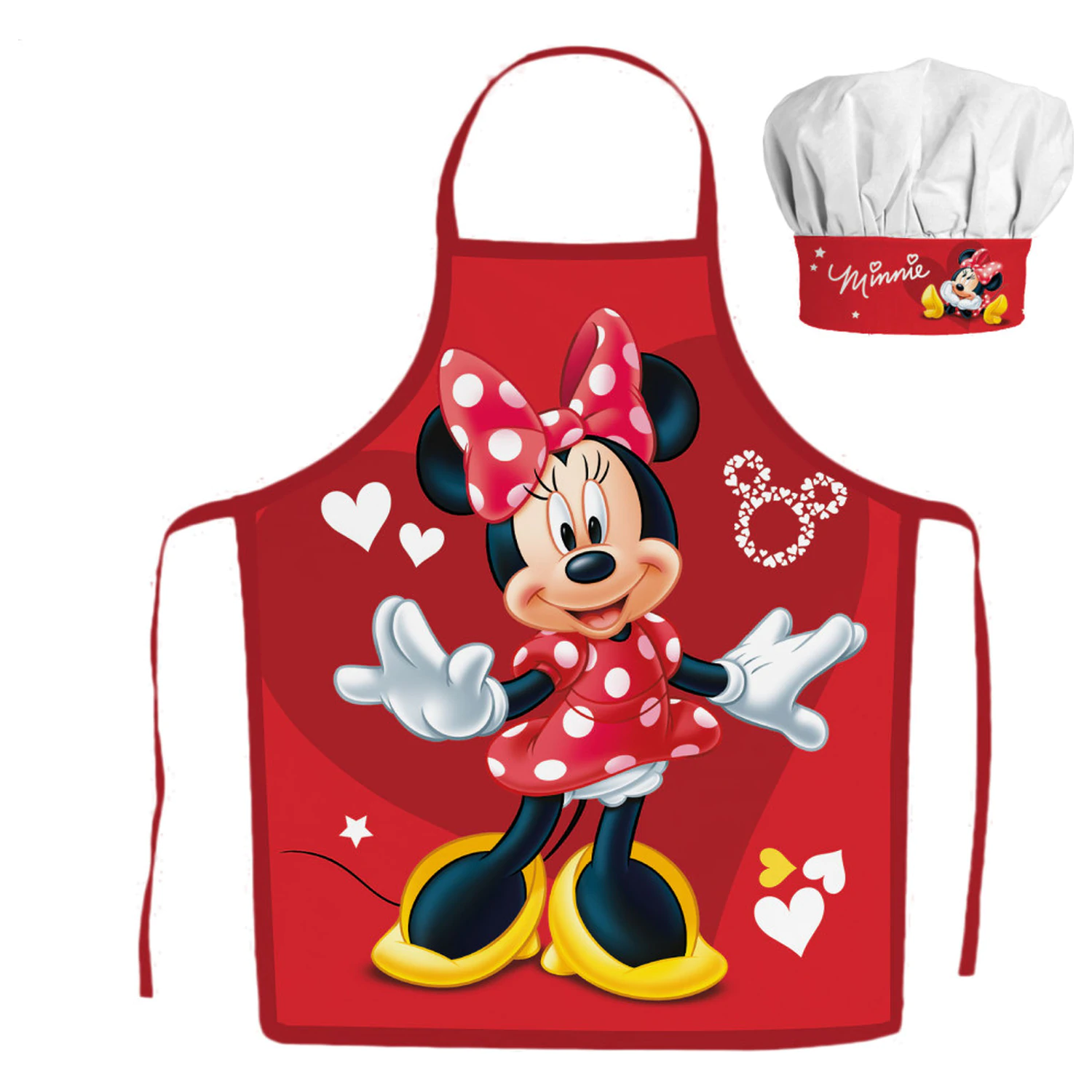 Disney Minnie rdeča srca otroški predpasnik 2 delni set fotografija izdelka