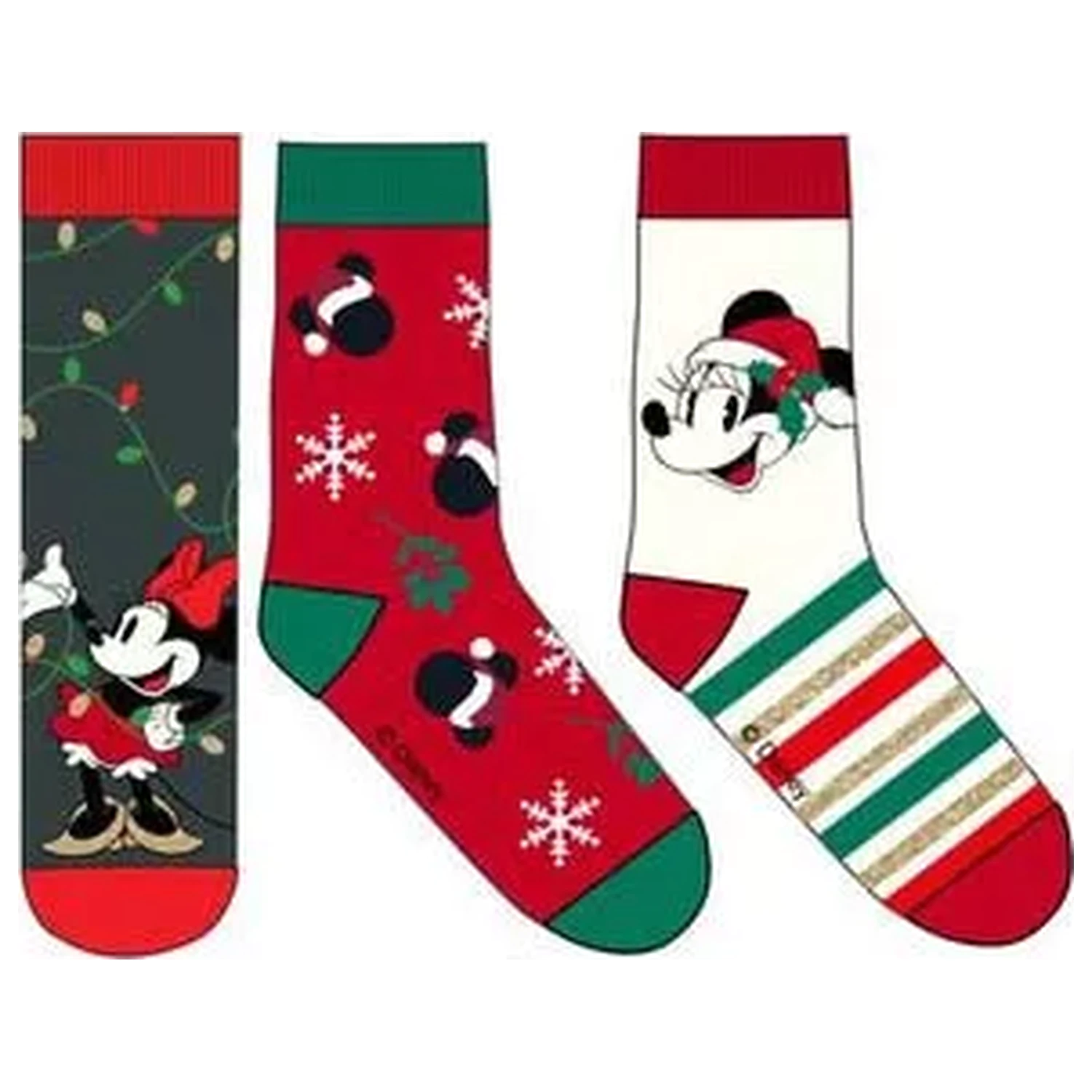 Disney Minnie Skylight Christmas Ženski paket nogavic 36/38 fotografija izdelka