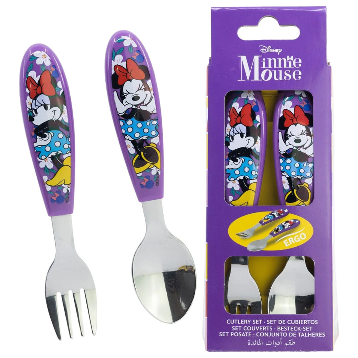 Disney Minnie Sunshine Kovinski Ergonomski Set jedilnega pribora - 2 kosa fotografija izdelka