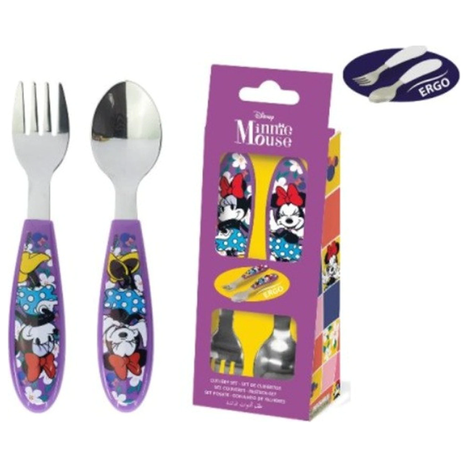 Disney Minnie Sunshine Kovinski Ergonomski Set jedilnega pribora - 2 kosa fotografija izdelka