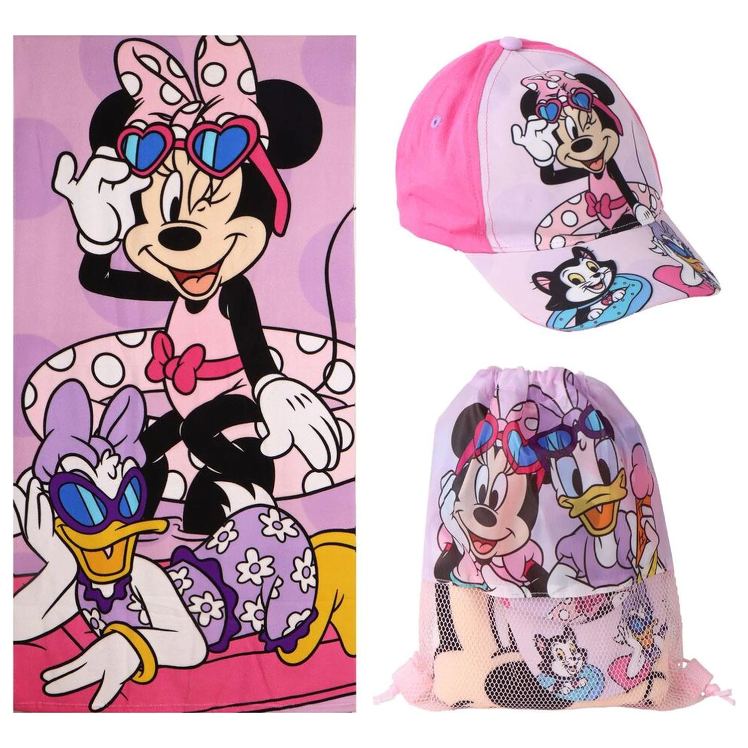 Disney Minnie brisača + torba + kapa set fotografija izdelka