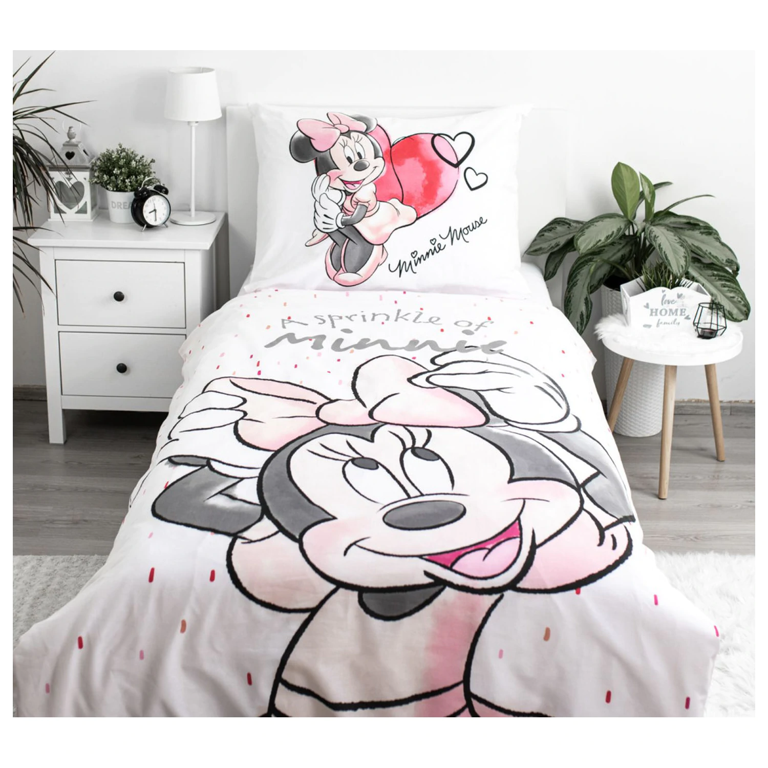 Disney Minnie bela prevleka za odejo fotografija izdelka