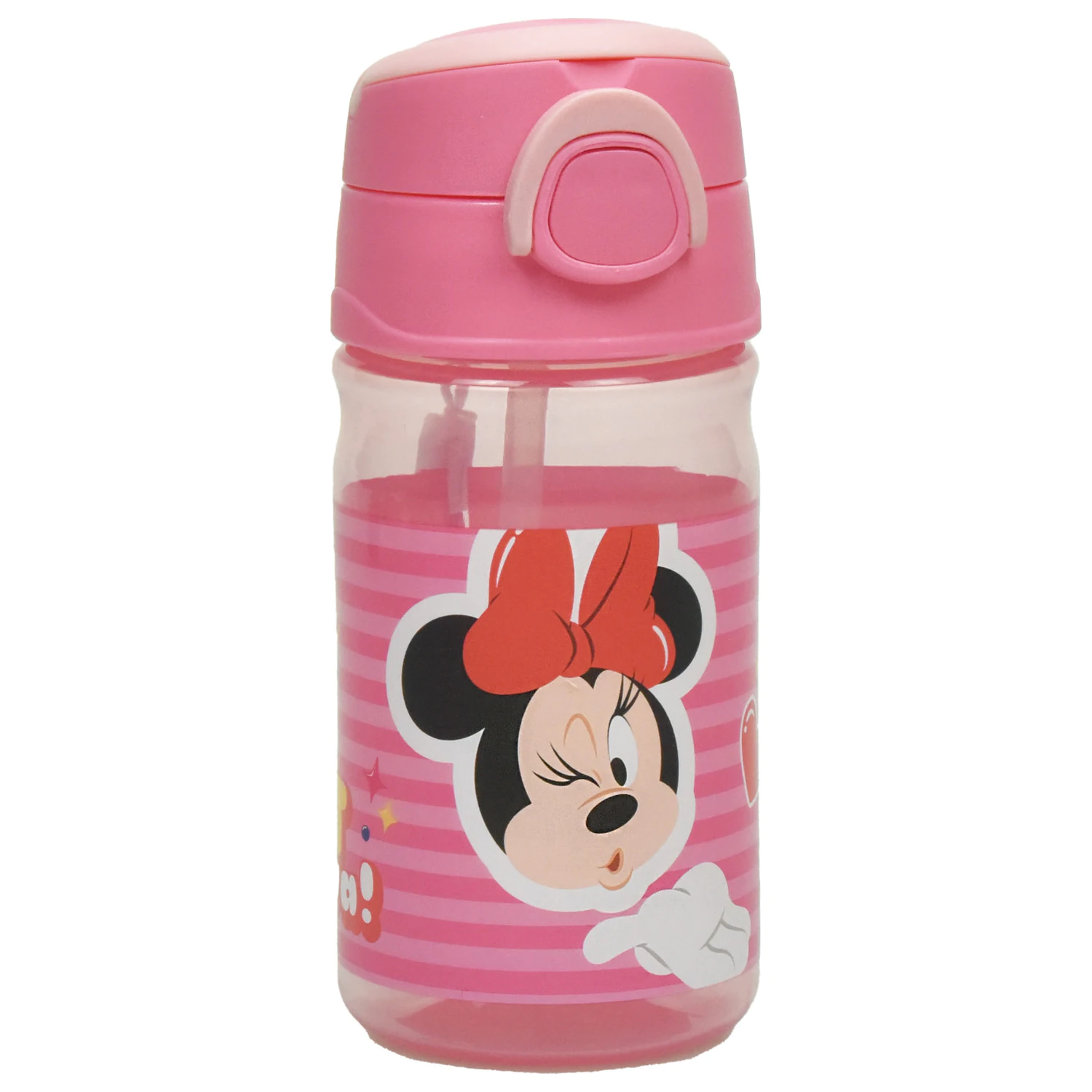 Disney Minnie Wink plastična steklenička za vodo s slamico in obešalnikom 350 ml fotografija izdelka