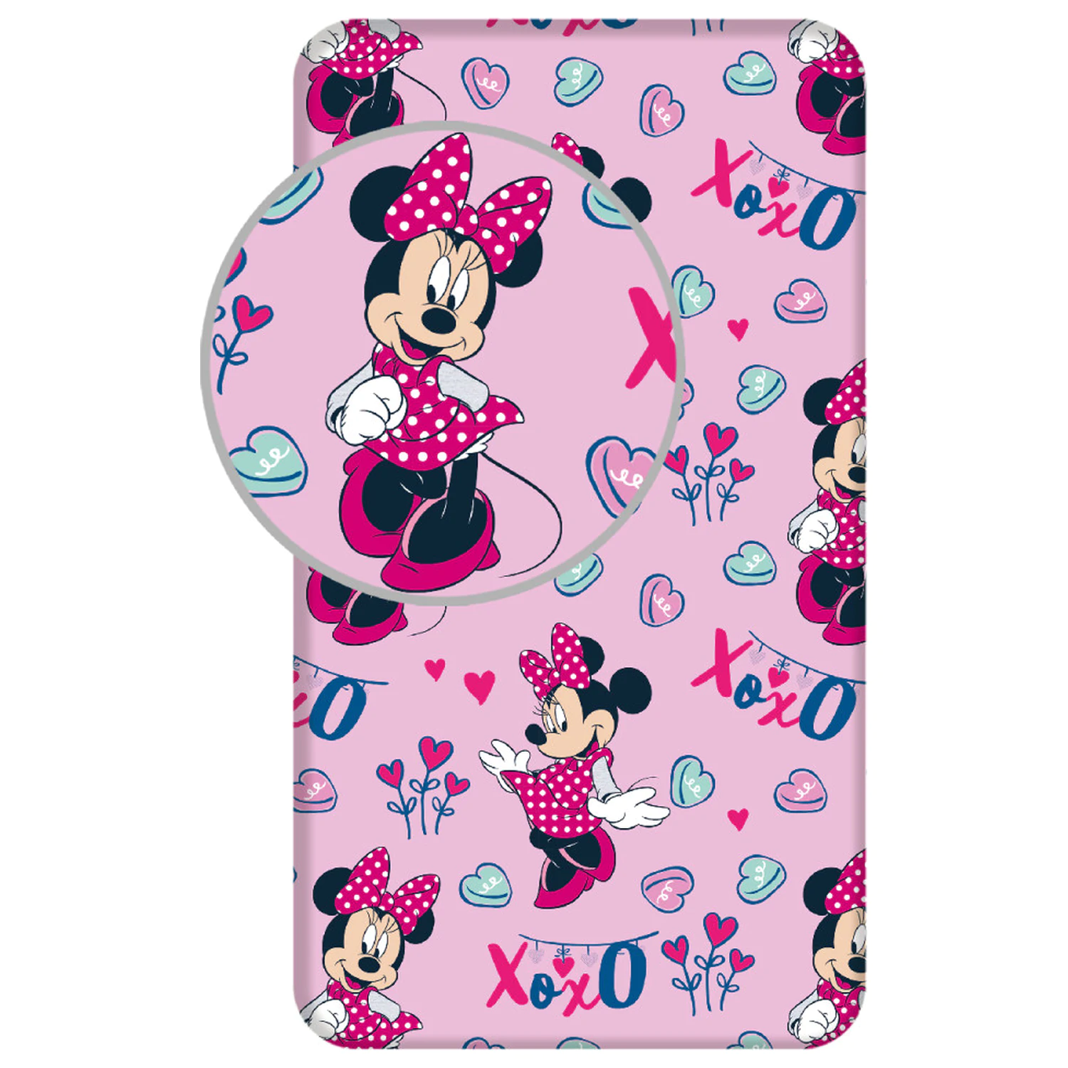 Disney Minnie XoXo rjuha z elastiko 90x200 cm fotografija izdelka