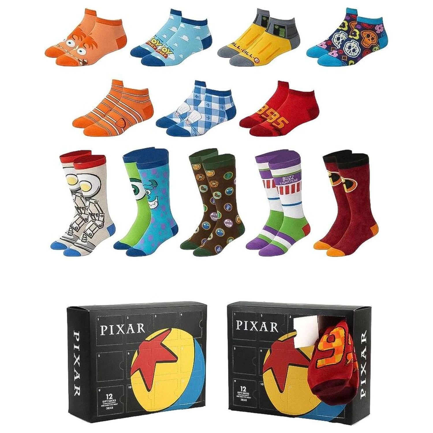 Disney Pixar adult 12 parov nogavic set fotografija izdelka