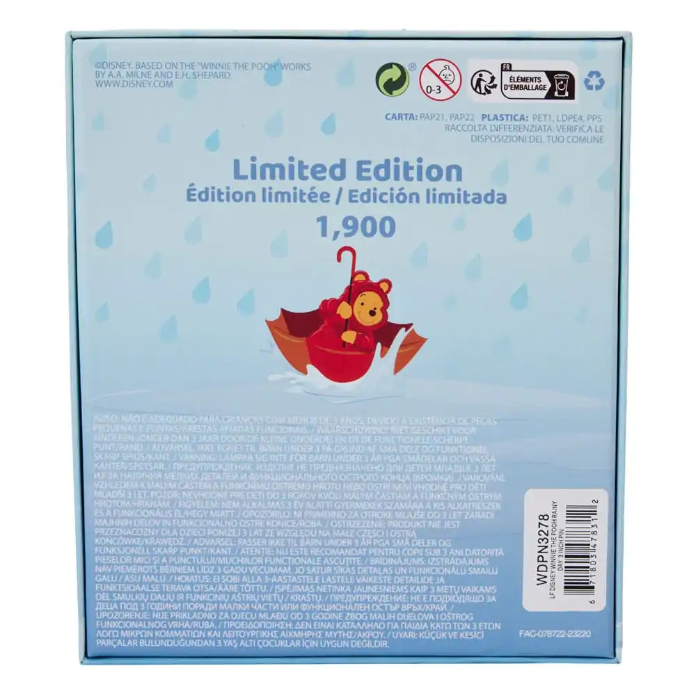 Disney by Loungefly Drsna emajlirana broška Winnie the Pooh Rainy Day Limited Edition 8 cm fotografija izdelka