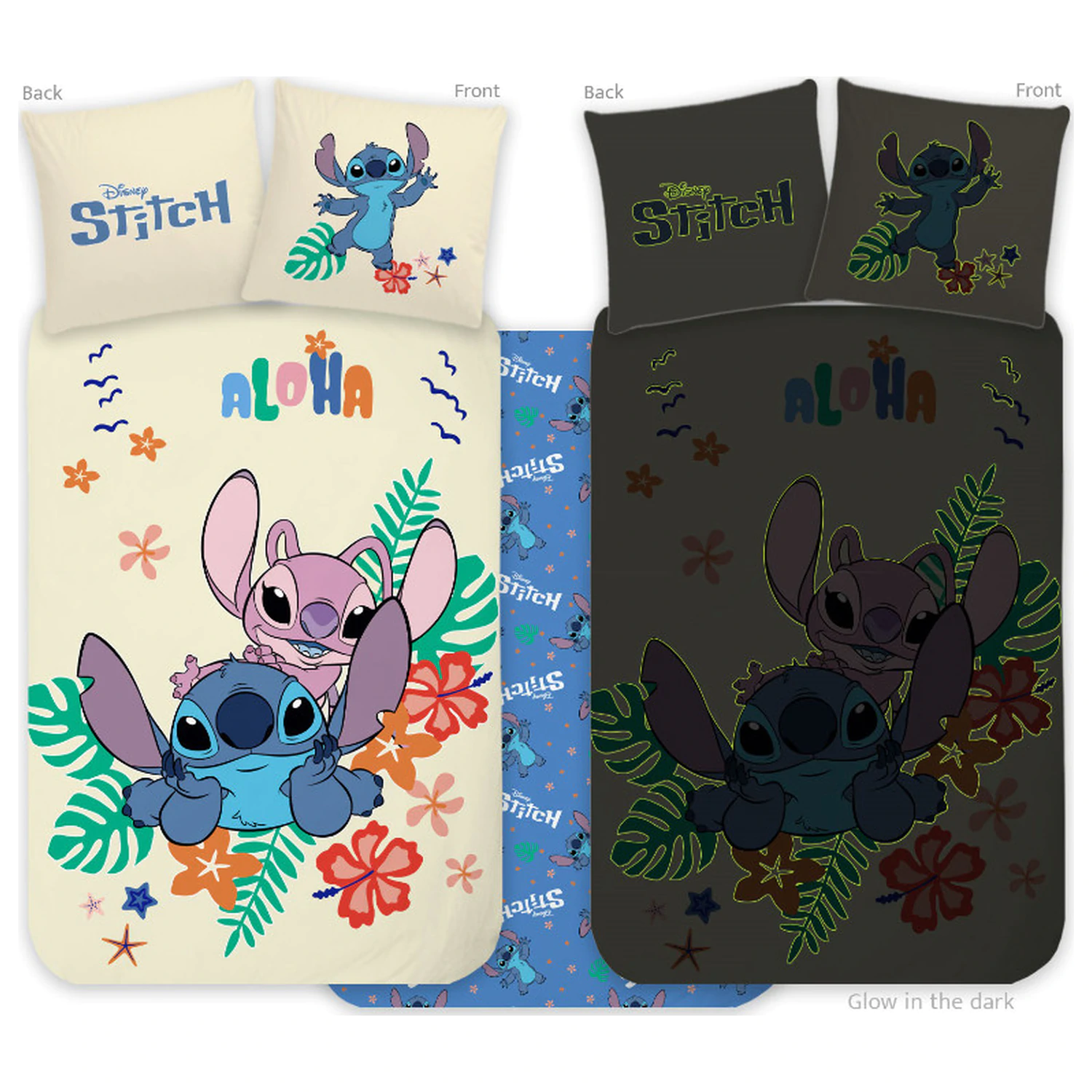 Disney Stitch Aloha Glow in the Dark Otroška, predšolska prevleka za odejo fotografija izdelka