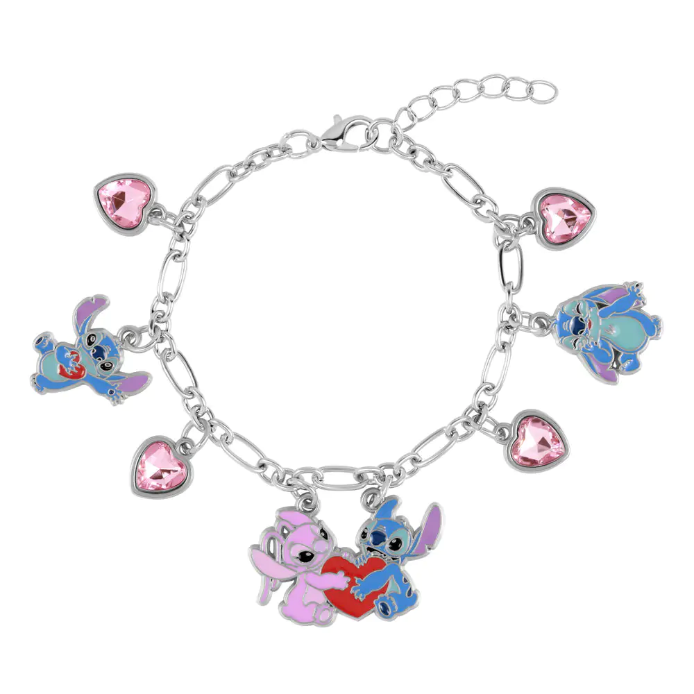 Disney Stitch Angel zapestnica z obeski (pozlačena) fotografija izdelka