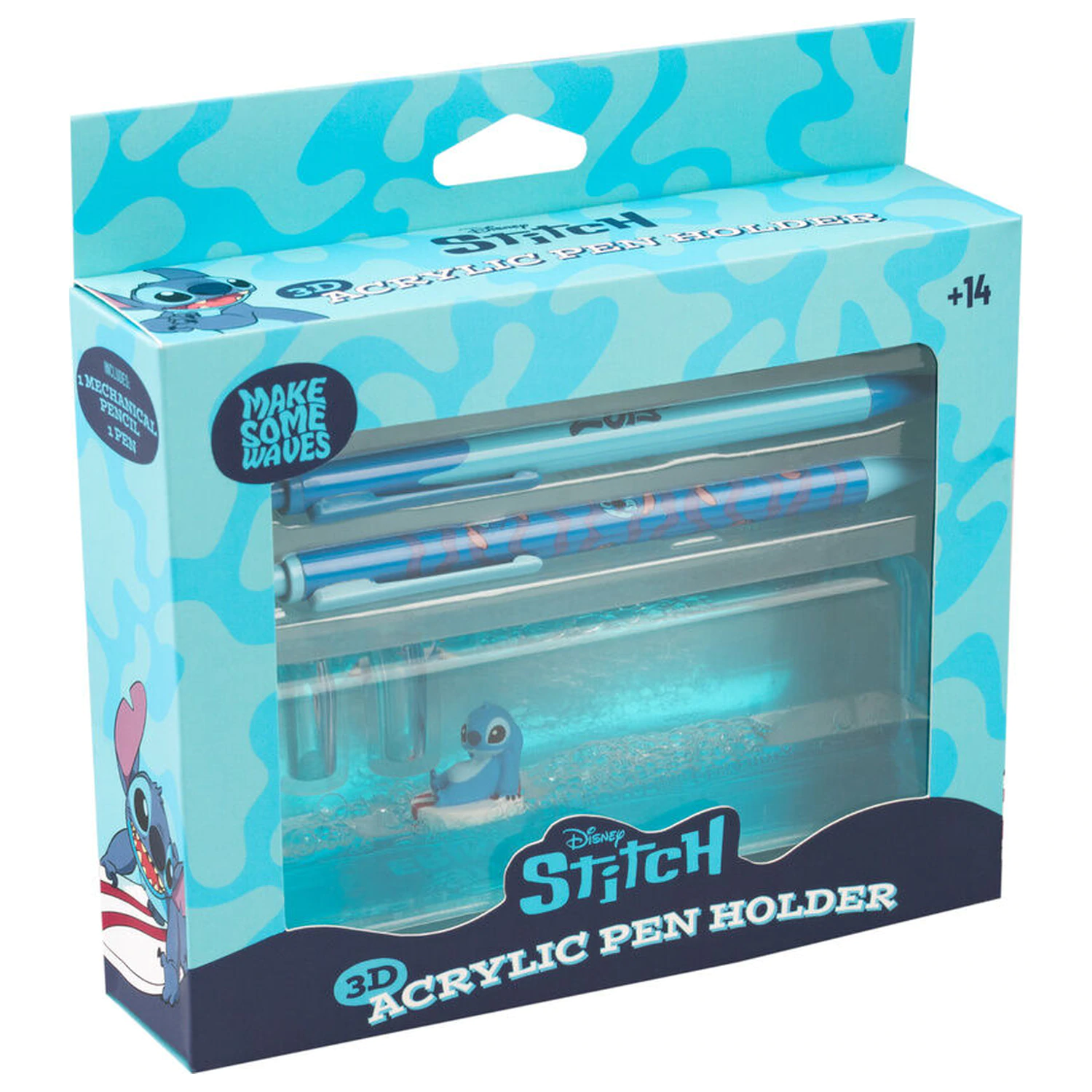 Disney Stitch set svinčnika, kemičnega svinčnika in akrilnega stojala fotografija izdelka