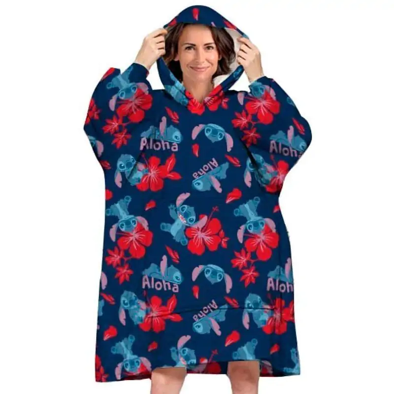 Disney Stitch oversized pulover plašč za odrasle, koralne barve fotografija izdelka
