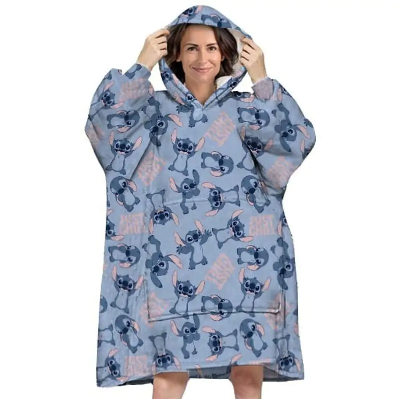 Disney Stitch oversized majica s kapuco plašč odrasli koralna fotografija izdelka
