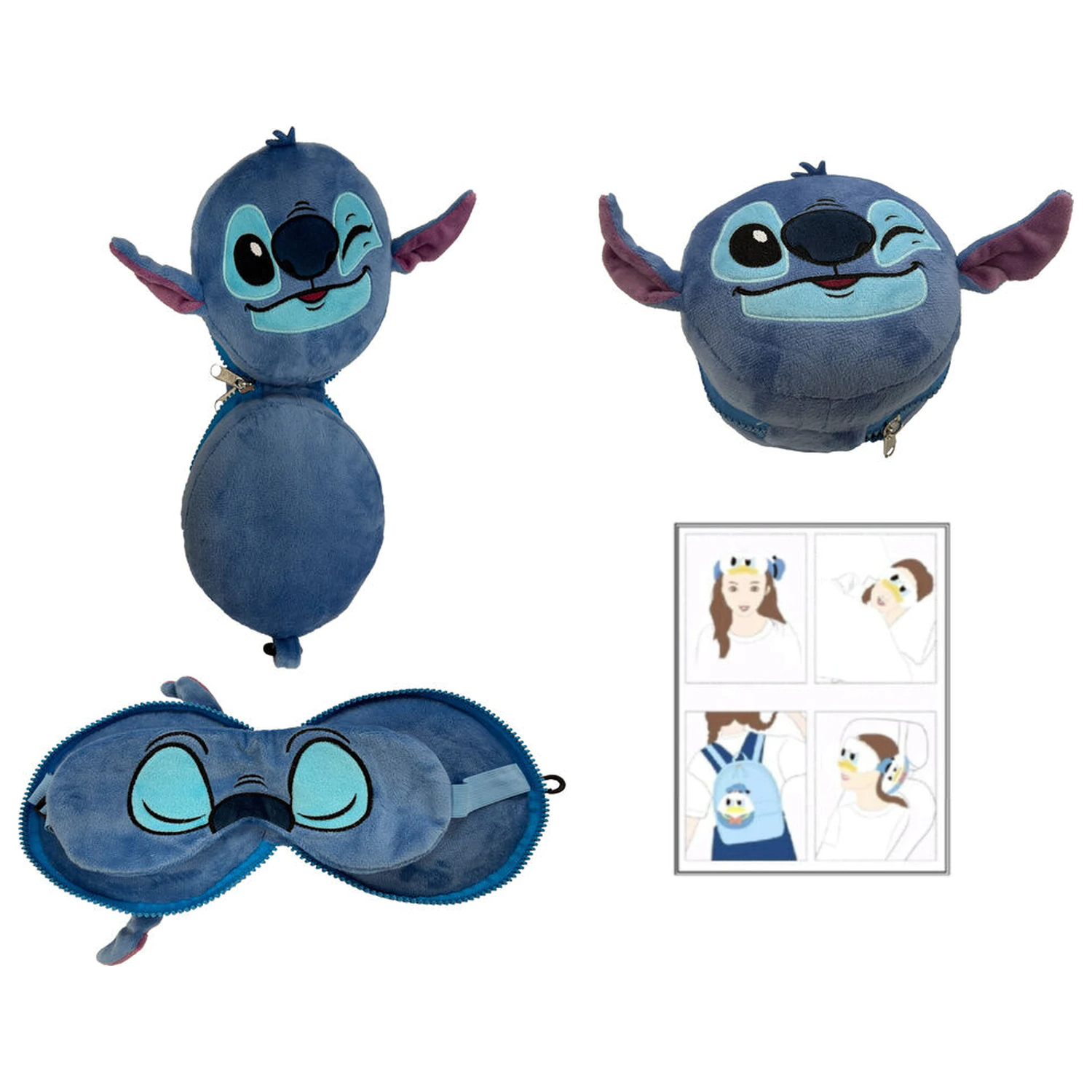 Disney Stitch potovalna blazina + maska fotografija izdelka