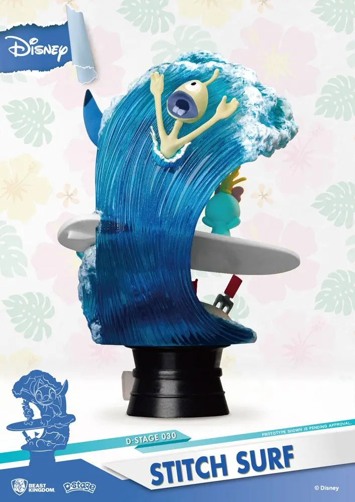 Disney Summer Series D-Stage PVC Diorama Stitch Surf 15 cm fotografija izdelka