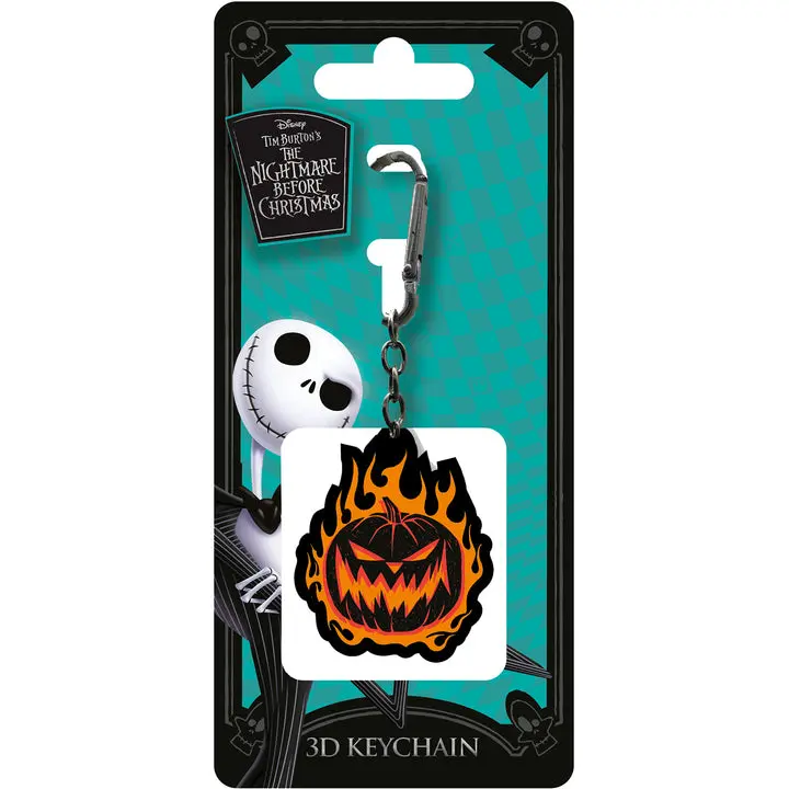 Disney 3D gumijast obesek za ključe The Nightmare Before Christmas Flaming Pumpkin 6 cm fotografija izdelka