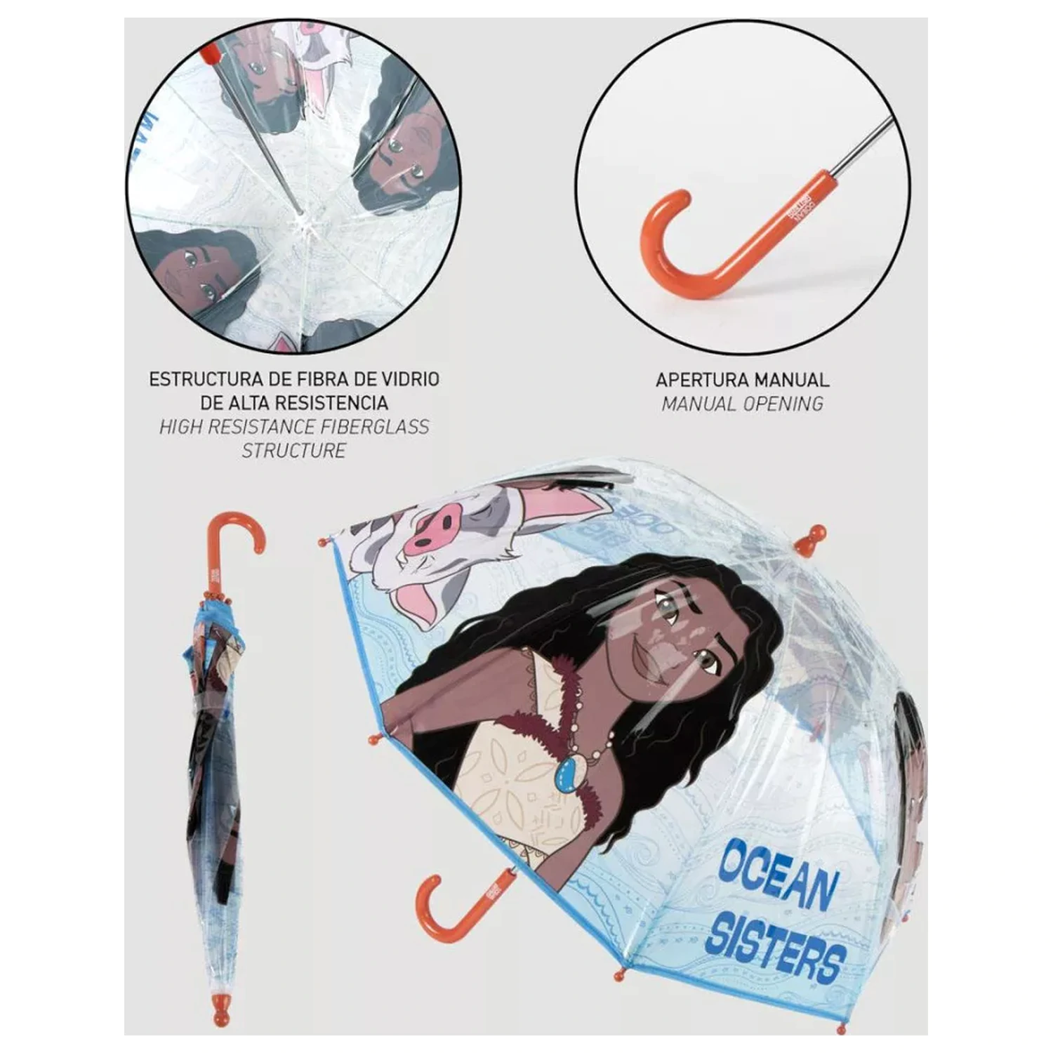 Disney Moana Ocean Sisters Otroški Prozoren Dežnik fotografija izdelka
