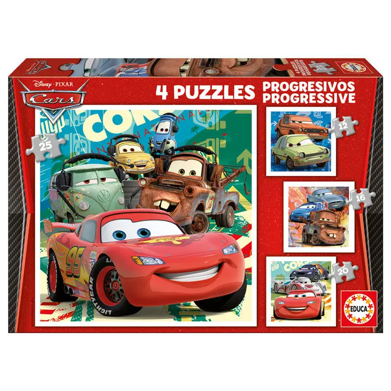 Disney Cars 2 progresivne puzzle 12-16-20-25 kosov fotografija izdelka