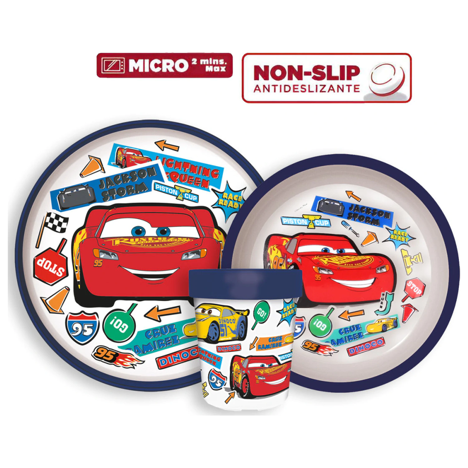Disney Cars Stickers Go Nedrseč set posode, set iz mikro plastike fotografija izdelka