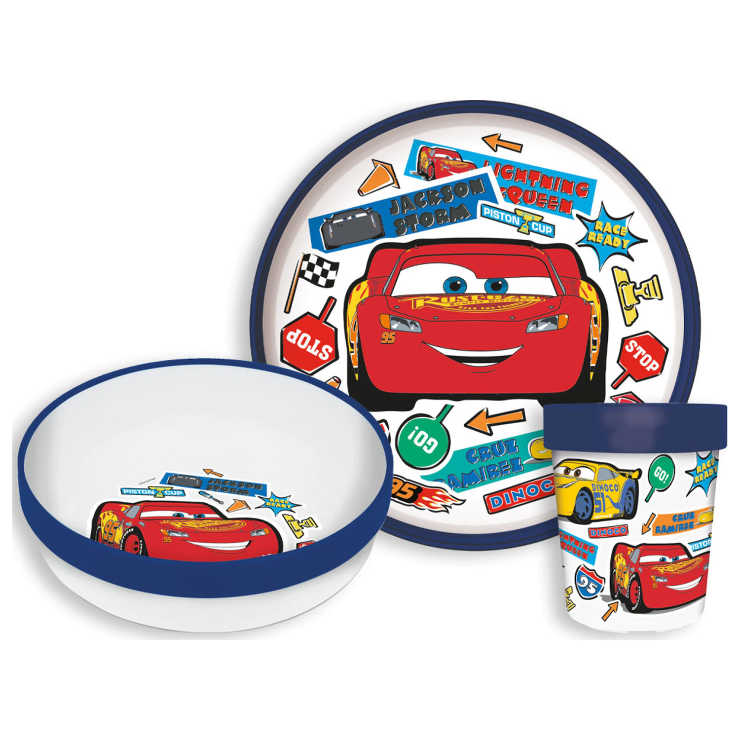 Disney Cars Stickers Go Nedrseč set posode, set iz mikro plastike fotografija izdelka