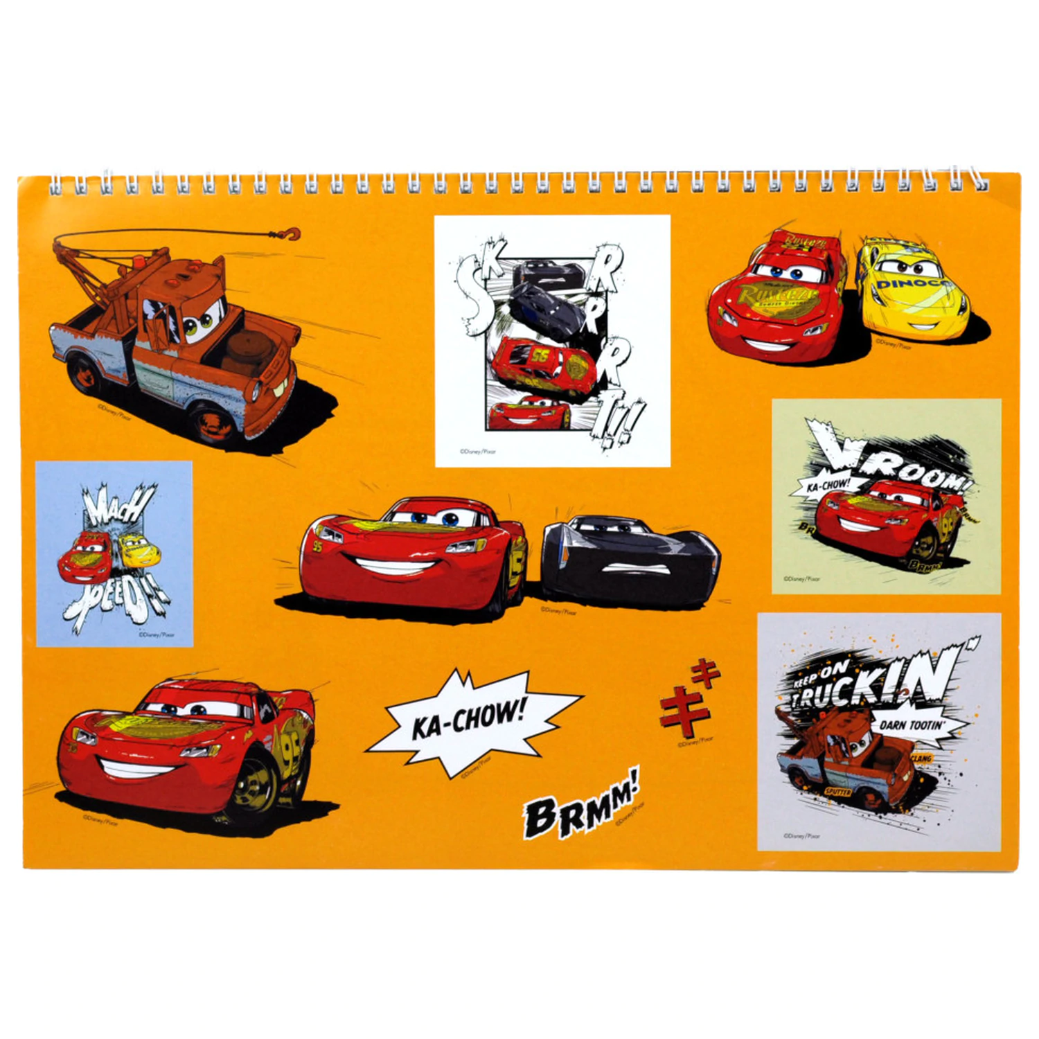 Disney Cars Vroom A/4 Spiralni skicirni blok s 40 listi in nalepkami fotografija izdelka