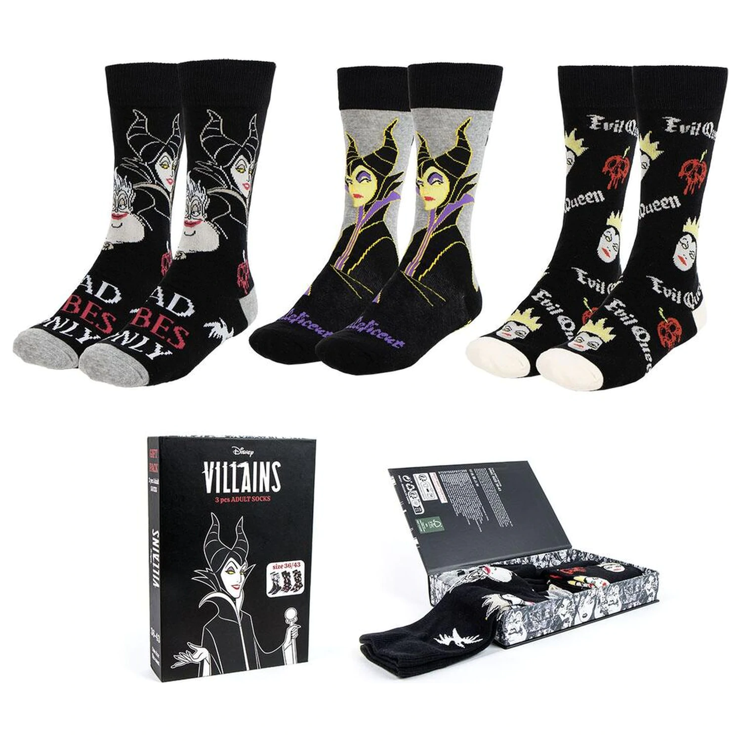 Disney Villains Nogavice 3-Pack 36-43 fotografija izdelka