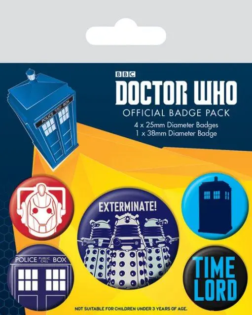 Doctor Who Pripone z gumbom 5-Pack Exterminate fotografija izdelka