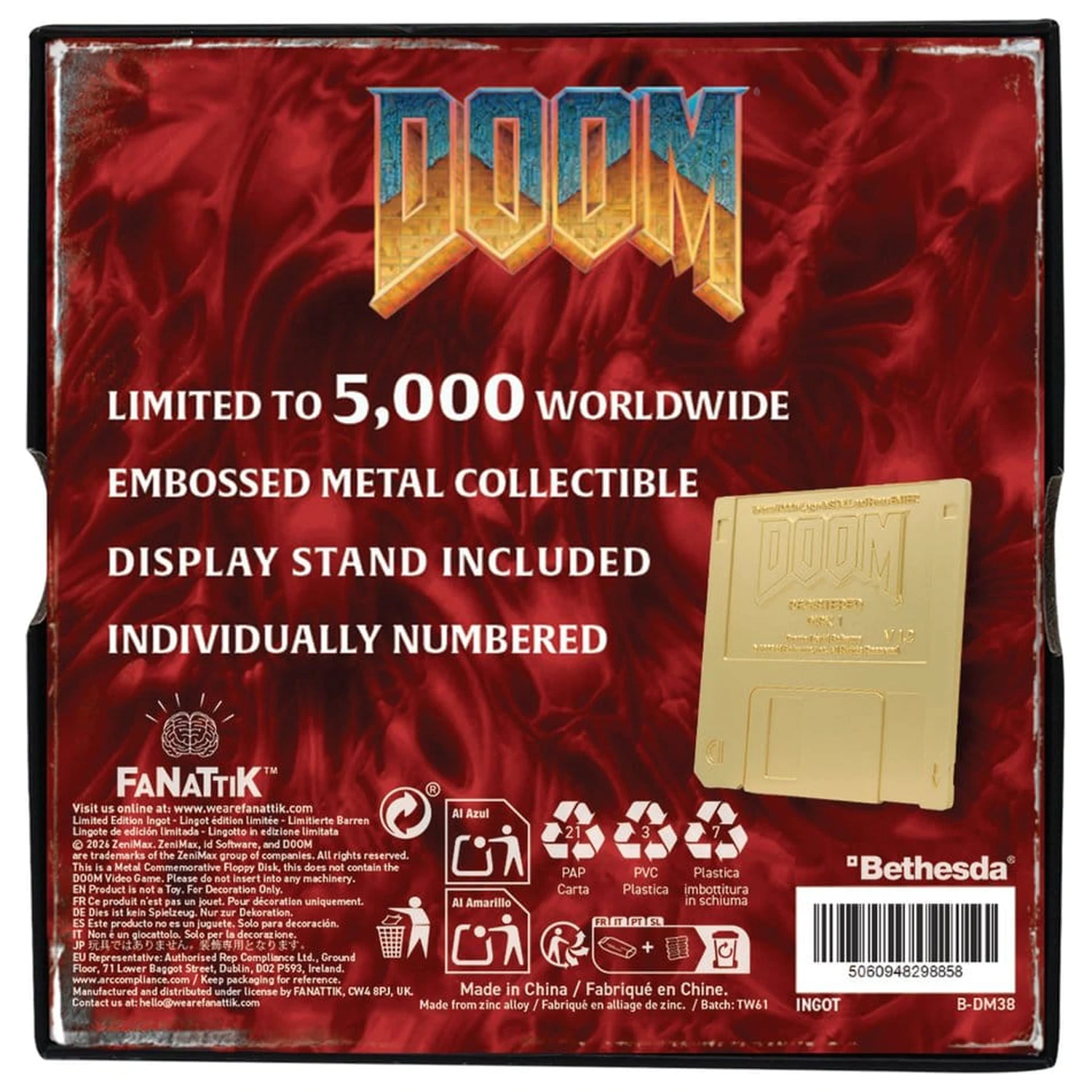 Doom Replika Floppy Disk Gold Plated Limited Edition fotografija izdelka