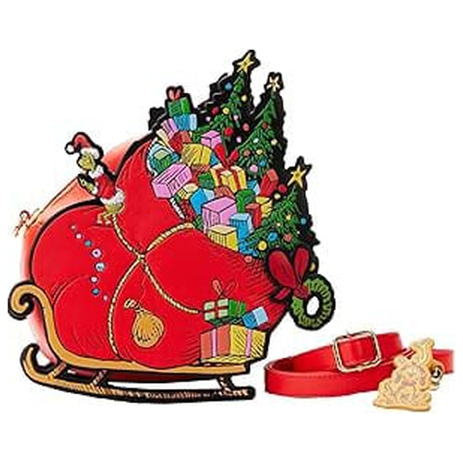 Dr Seuss by Loungefly torba čez telo Grinch Sleigh fotografija izdelka