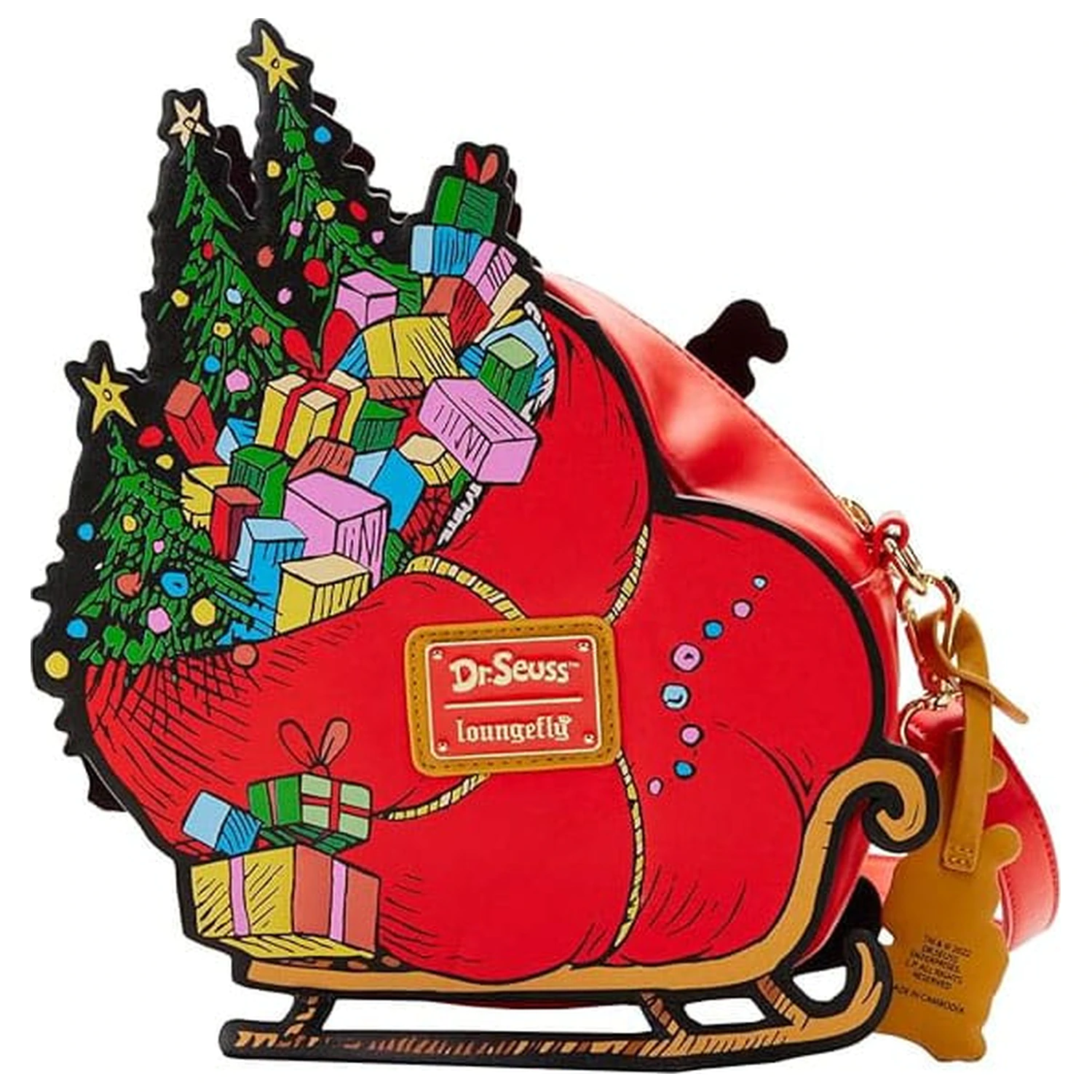 Dr Seuss by Loungefly torba čez telo Grinch Sleigh fotografija izdelka