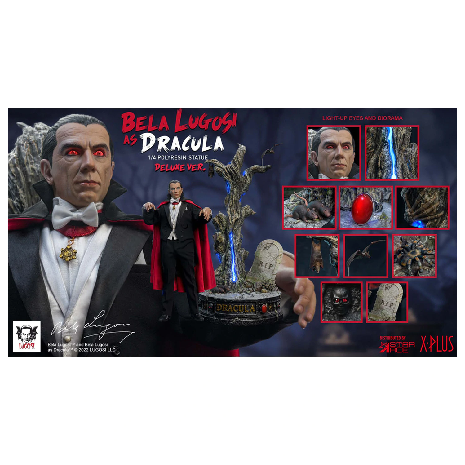 Dracula (1931) Superb Scale kip 1/4 Bela Lugosi as Dracula Deluxe različica 60 cm fotografija izdelka