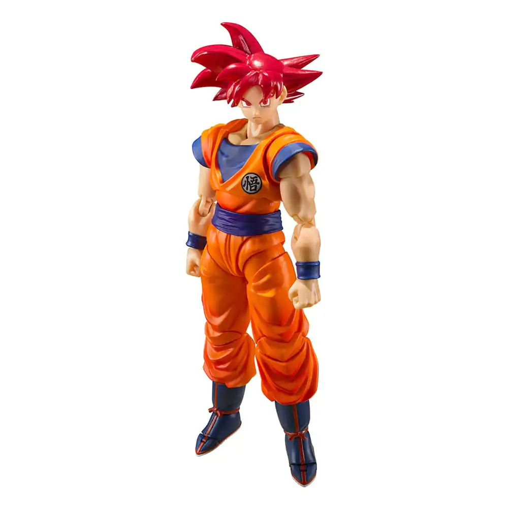 Dragon Ball Super S.H. Figuarts akcijska figura Super Saiyan God Son Goku Saiyan God Instilled with the light of Reighteous Hearts 14 cm fotografija izdelka