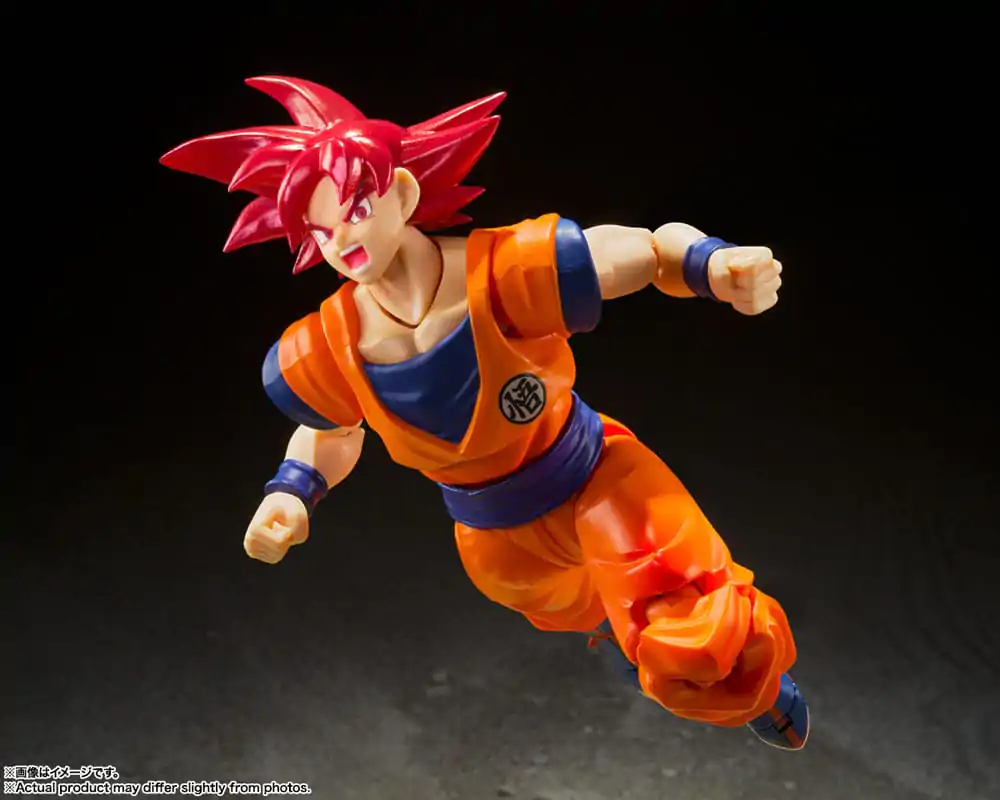 Dragon Ball Super S.H. Figuarts akcijska figura Super Saiyan God Son Goku Saiyan God Instilled with the light of Reighteous Hearts 14 cm fotografija izdelka