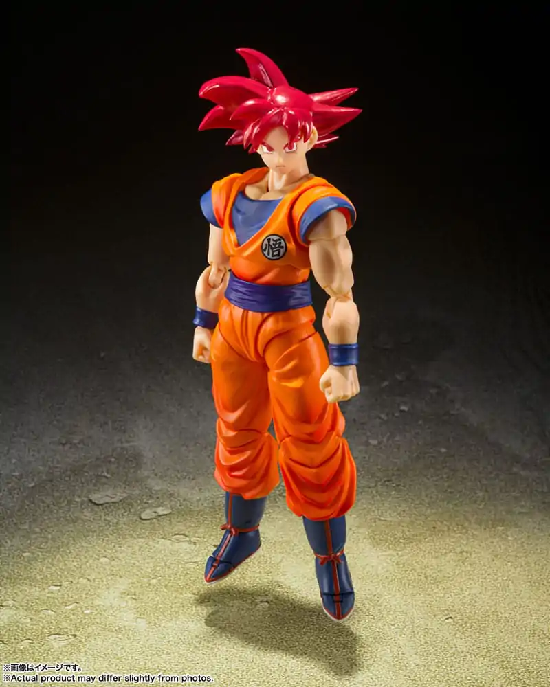 Dragon Ball Super S.H. Figuarts akcijska figura Super Saiyan God Son Goku Saiyan God Instilled with the light of Reighteous Hearts 14 cm fotografija izdelka