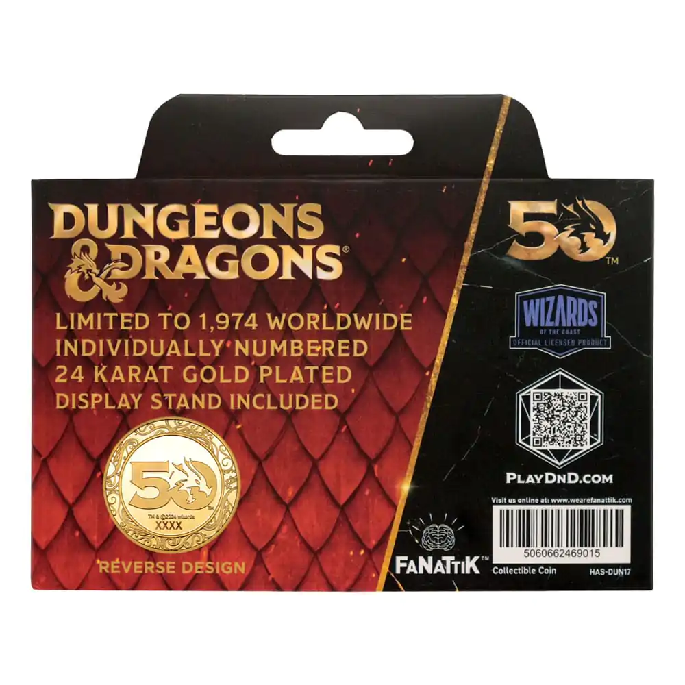 Dungeons & Dragons Collectable Coin 50th Anniversary s barvnim tiskom 24k Gold Plated Edition 4 cm fotografija izdelka