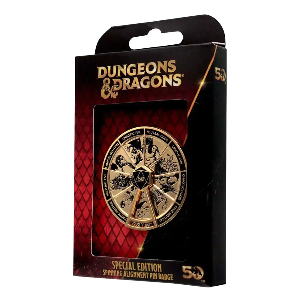 Dungeons & Dragons Pin Badge Alignment Spinner 24k pozlačena Limited Edition broška fotografija izdelka