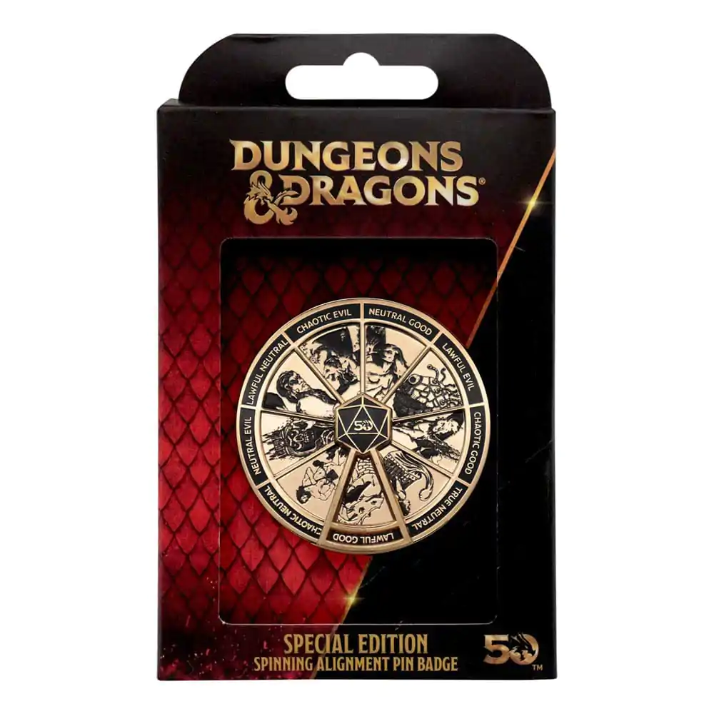 Dungeons & Dragons Pin Badge Alignment Spinner 24k pozlačena Limited Edition broška fotografija izdelka