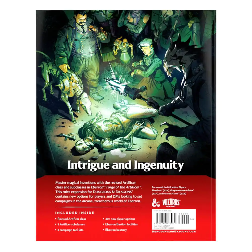 Dungeons & Dragons RPG Rules Expansion Knjiga Eberron: Forge of the Artificer english fotografija izdelka