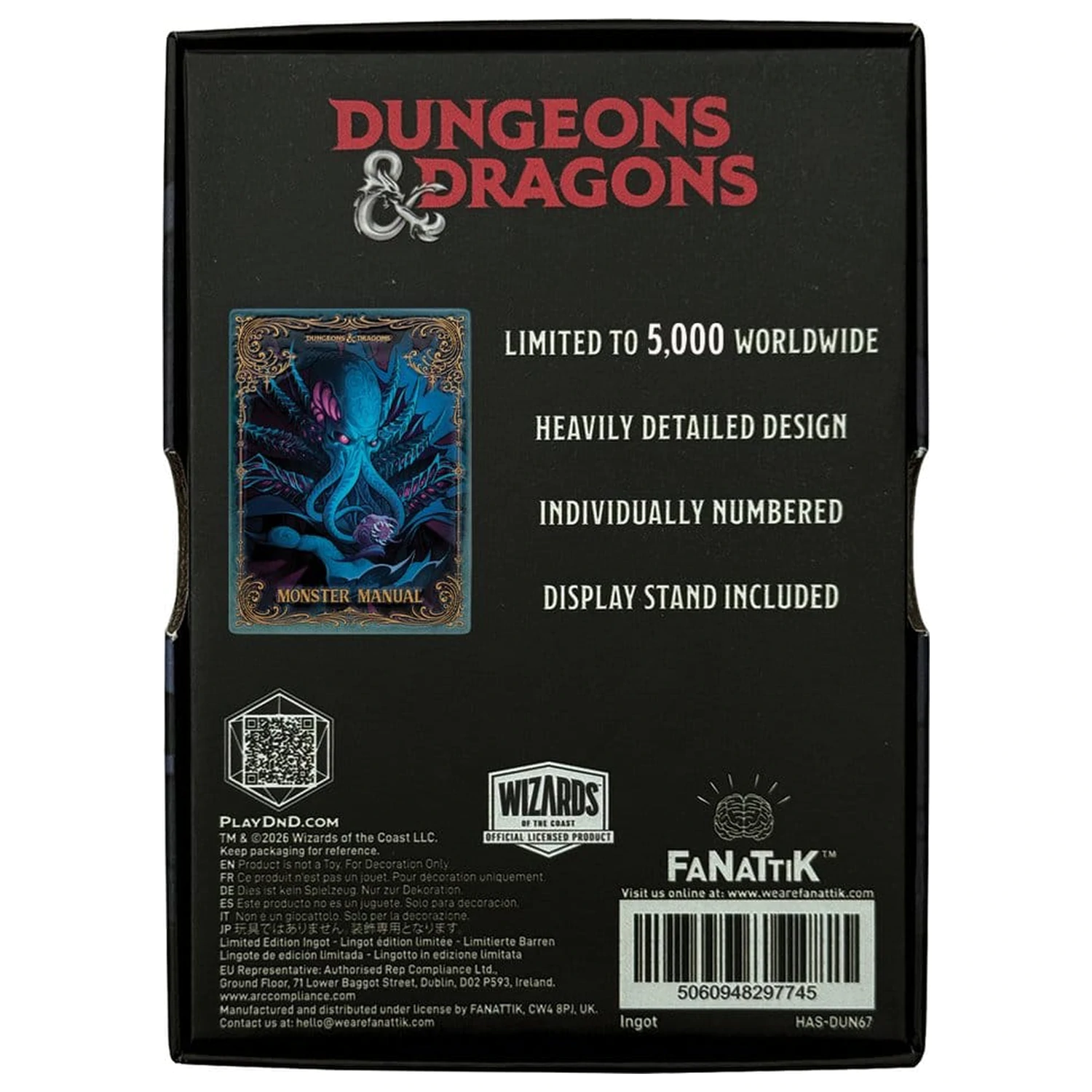 Dungeons & Dragons ingot Monster Manual Alternativna naslovnica Omejena izdaja fotografija izdelka