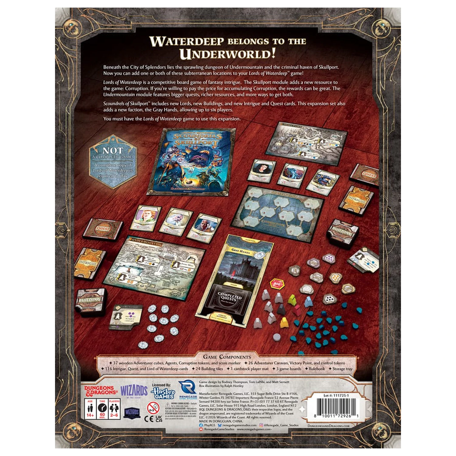 Dungeons & Dragons družabna igra Lords of Waterdeep: Scoundrels of Skullport Razširitev *English Version* fotografija izdelka