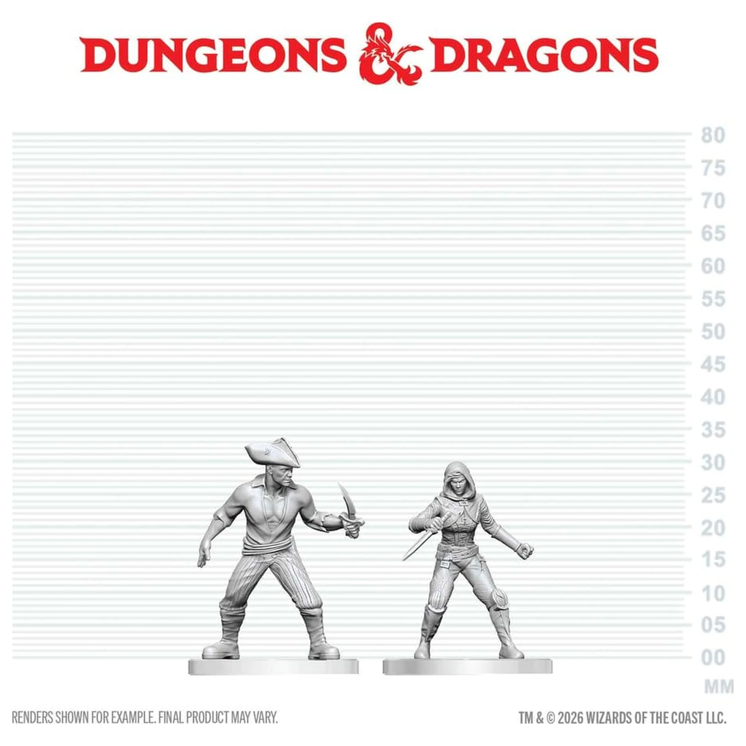 Dungeons & Dragons Nolzur's Marvelous Miniatures Nepobarvana miniatura Bandita in Pirata 14 cm fotografija izdelka