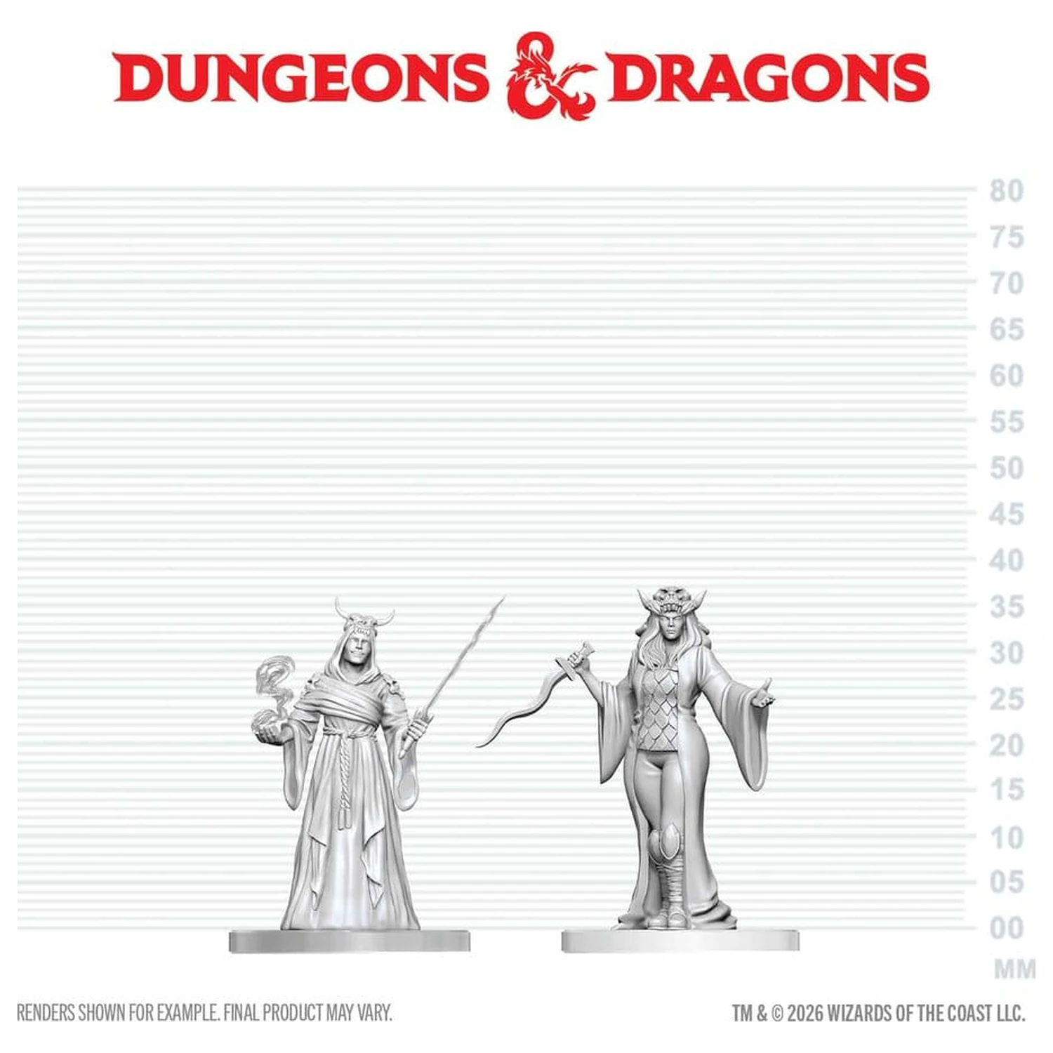 Dungeons & Dragons Nolzur's Marvelous Miniatures Nepobarvana miniatura Cultist Fanatic & Hierophant 14 cm fotografija izdelka